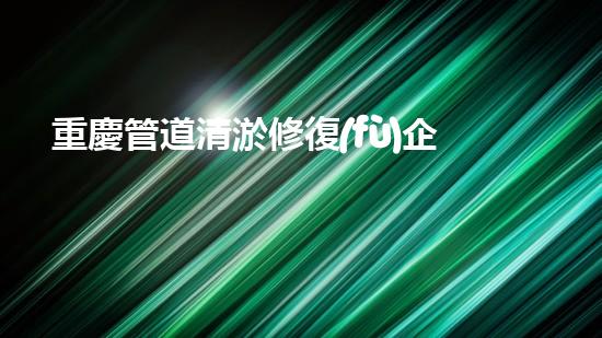 重慶管道清淤修復(fù)企業(yè)排名：揭秘行業(yè)霸主，誰是真正的通水之王？